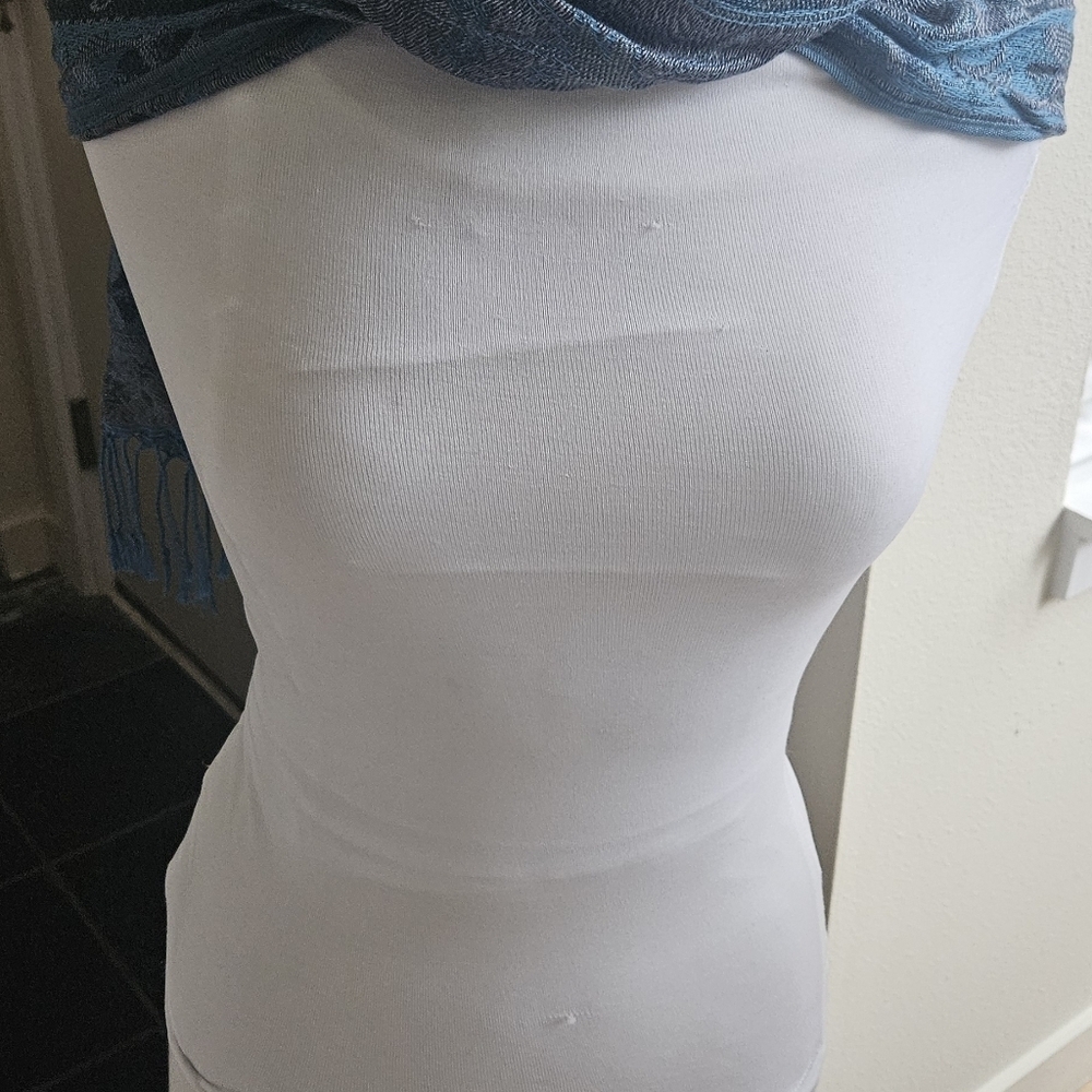 Beautiful Cashmere Blend Scarf Pashmina Shawl Abu Dhabi Blue/Turquoise Pattern - Picture 4 of 6
